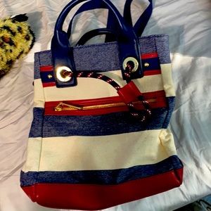 Nice Hilfiger bag!  Red white blue stripes. Cross body straps.